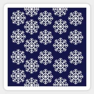 Navy and White Winter Wonderland Snowflake Print Sticker